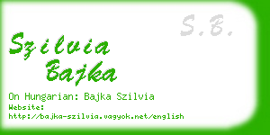 szilvia bajka business card